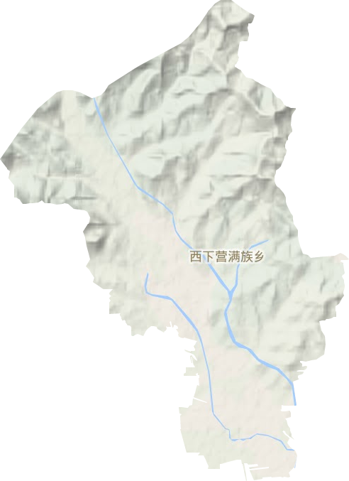 西下营满族乡地形地图