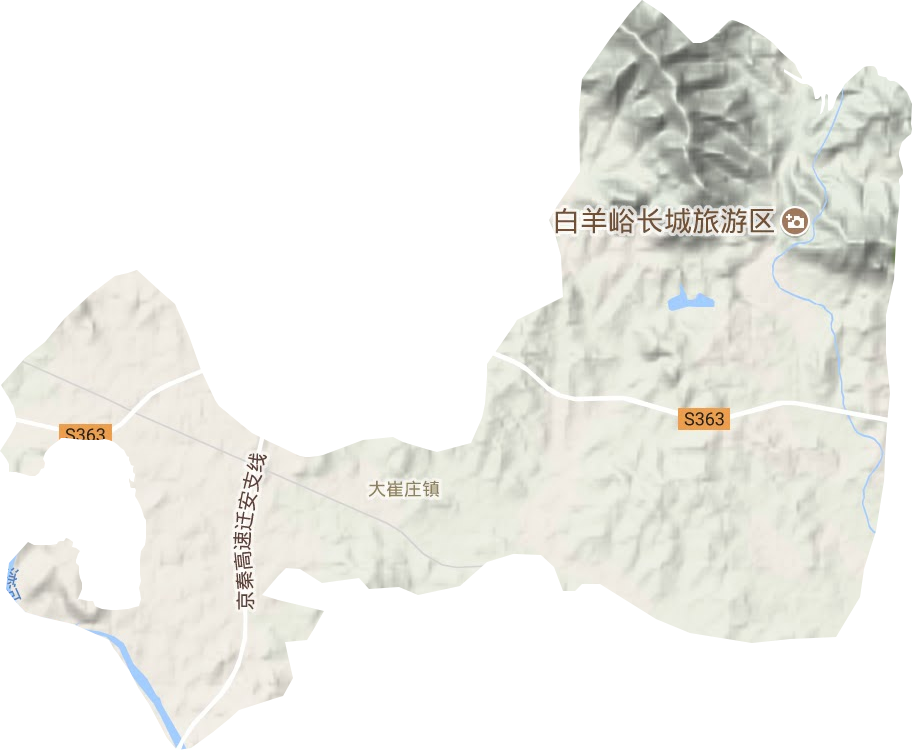 大崔庄镇地形地图