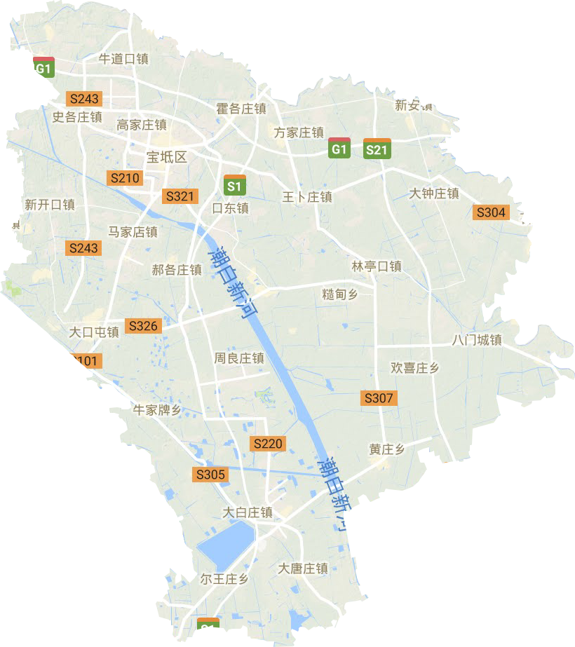 宝坻区地形地图
