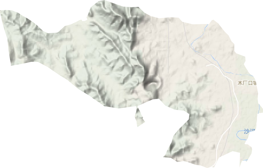 木厂口镇地形地图