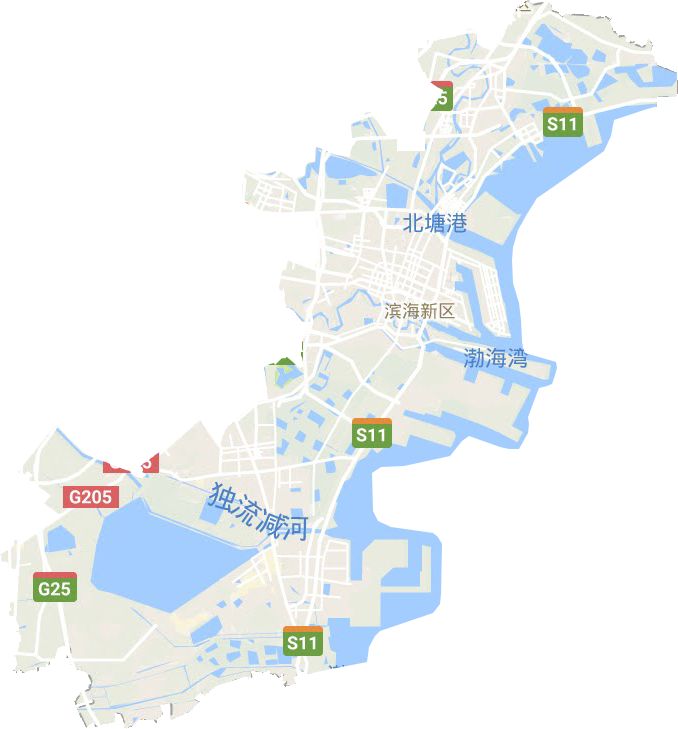 滨海新区地形地图