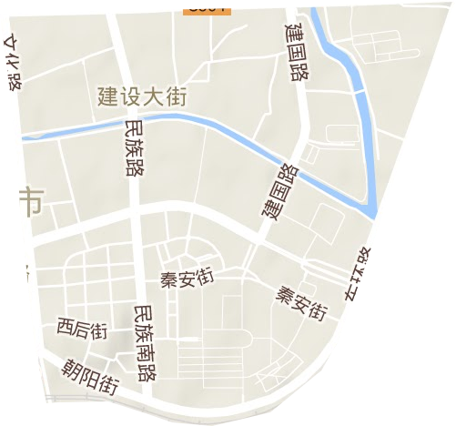 建设大街街道地形地图