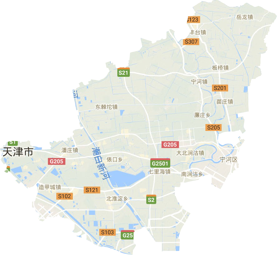 宁河区地形地图