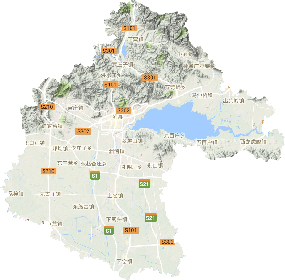 蓟州区地形地图