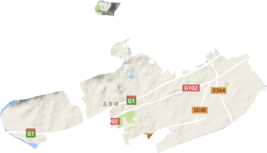孟姜镇地形地图