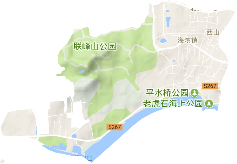 西山街道地形地图