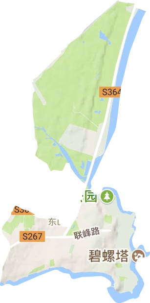 东山街道地形地图