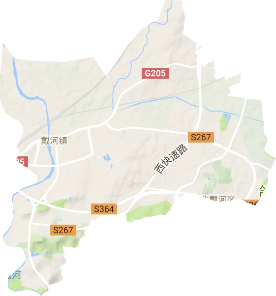 戴河镇地形地图
