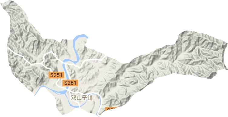 双山子镇地形地图