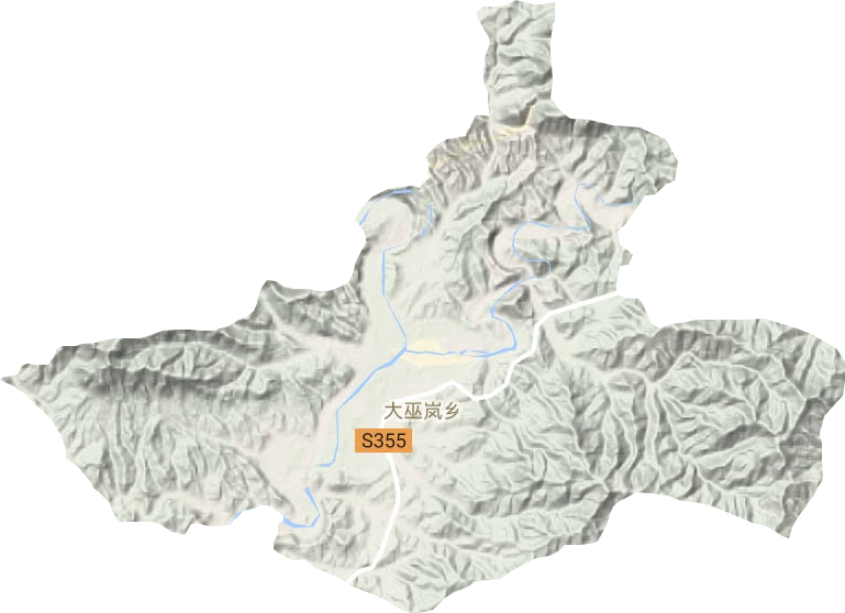 大巫岚镇地形地图