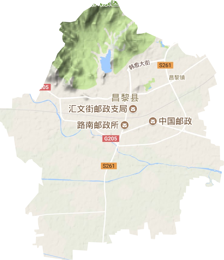 昌黎镇地形地图