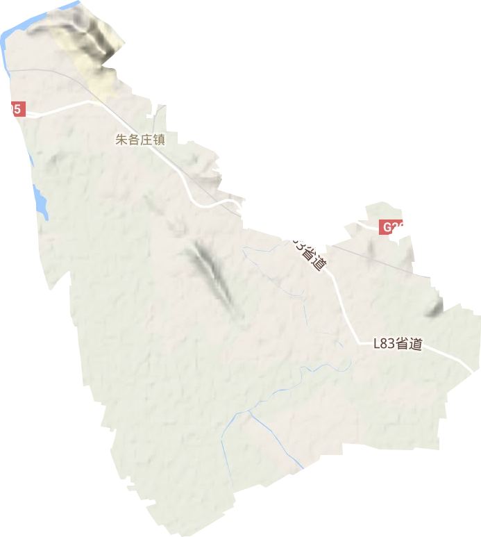 朱各庄镇地形地图