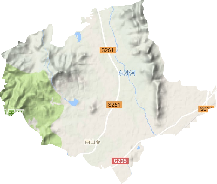 两山乡地形地图