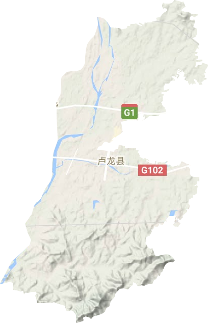 卢龙镇地形地图