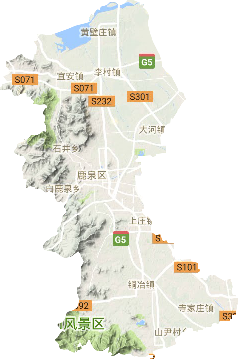 鹿泉区地形地图