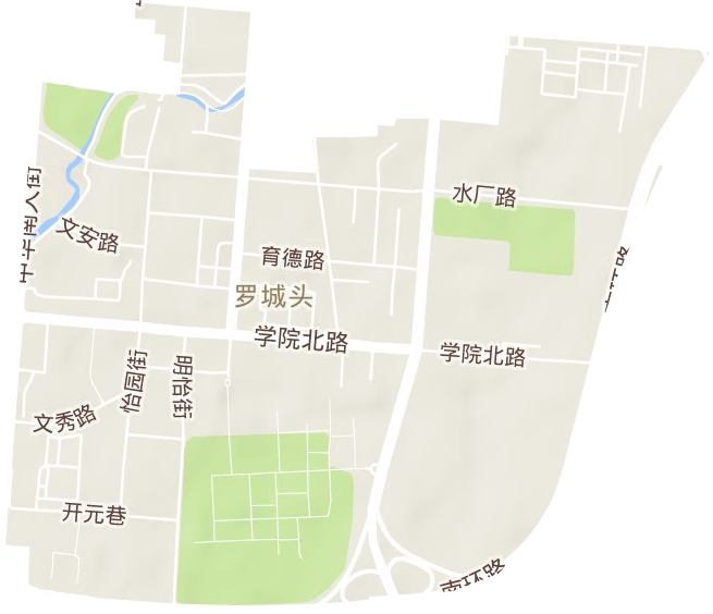 罗城头街道地形地图