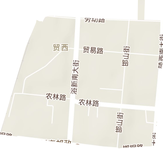 贸西街道地形地图