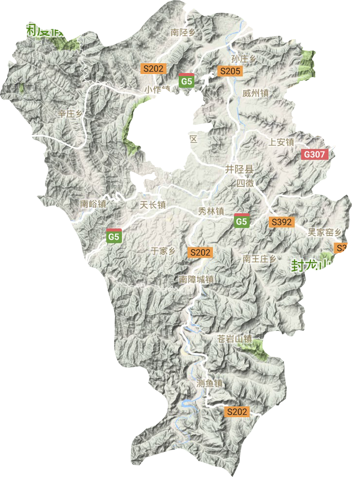 井陉县地形地图