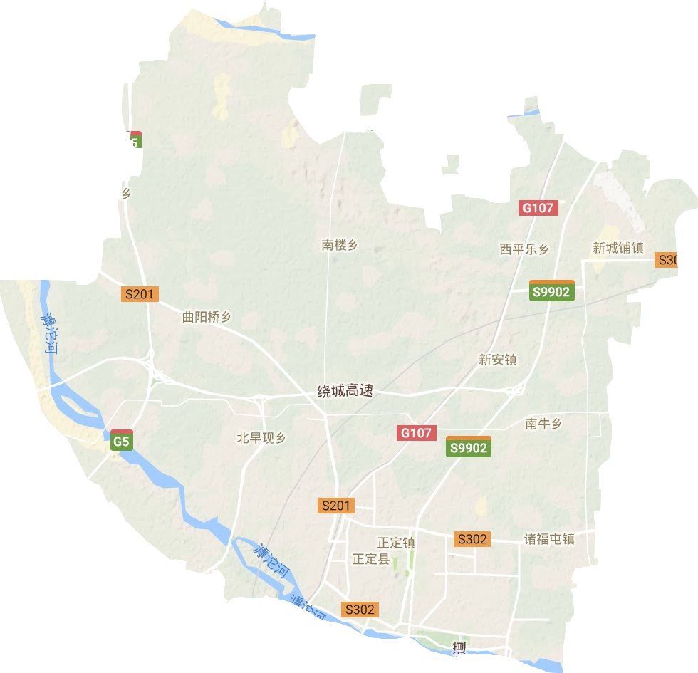 正定县地形地图