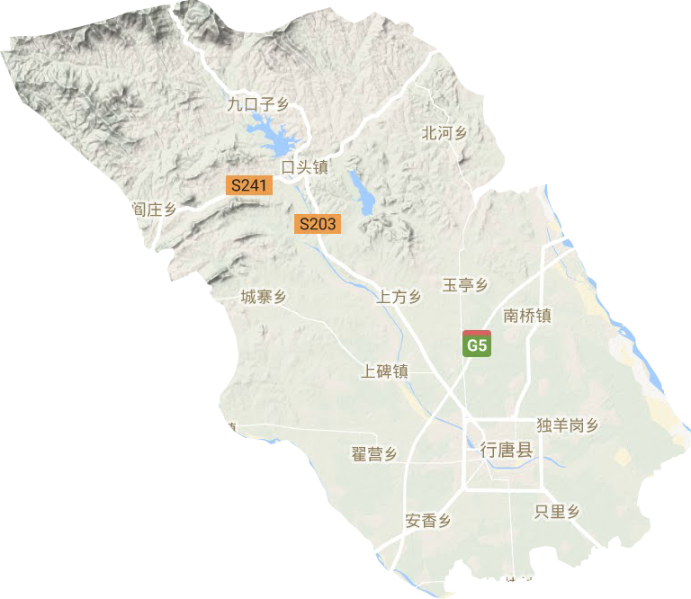 行唐县地形地图