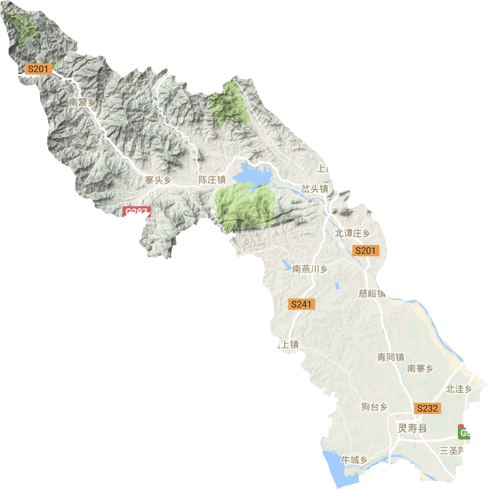 灵寿县地形地图
