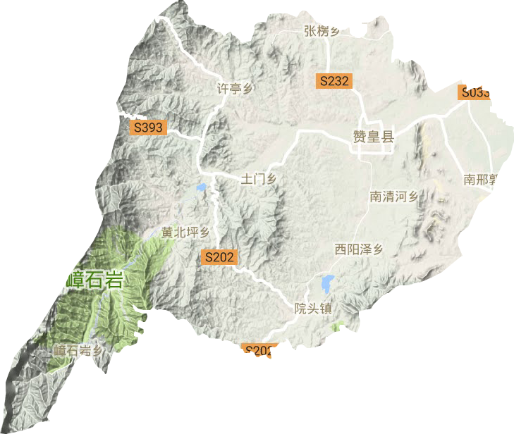 赞皇县地形地图