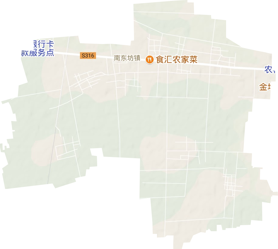 南东坊镇地形地图