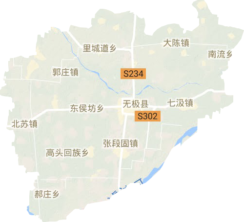 无极县地形地图