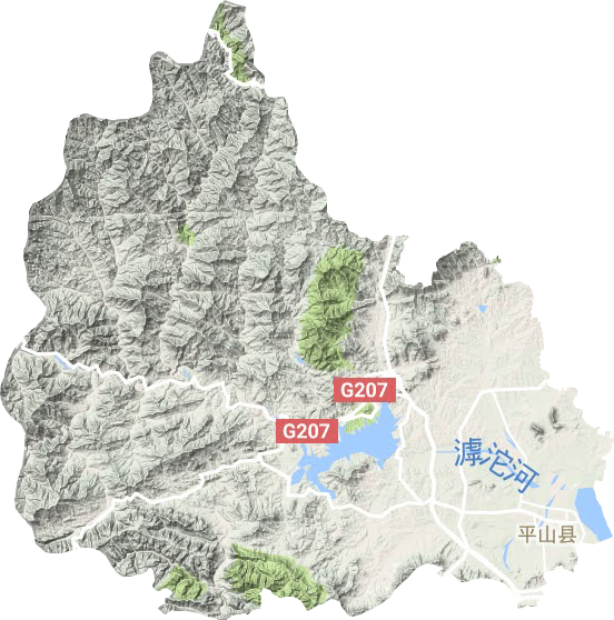 平山县地形地图