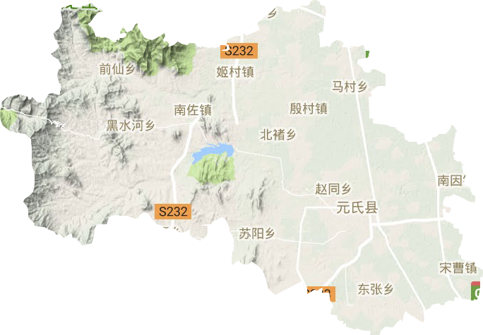 元氏县地形地图