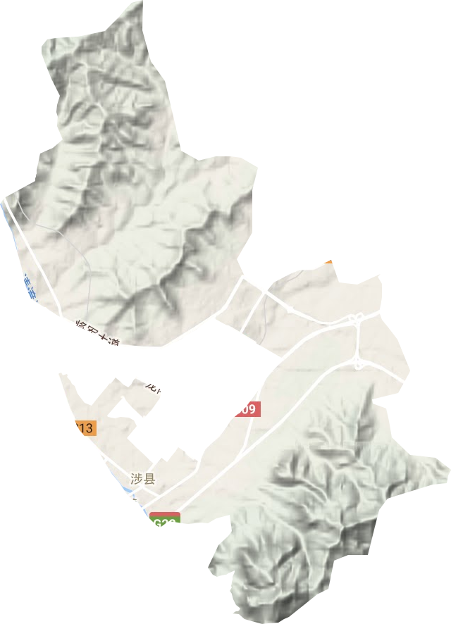 涉城镇地形地图