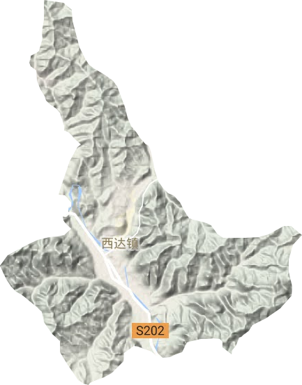 西达镇地形地图