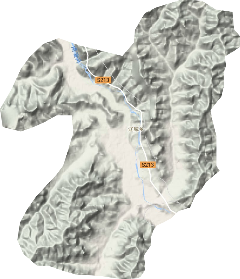 辽城乡地形地图