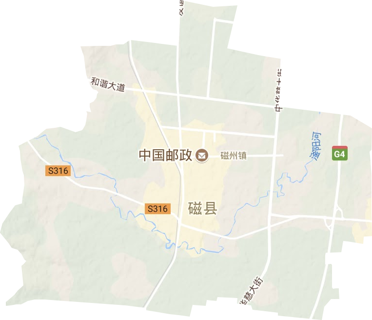 磁州镇地形地图