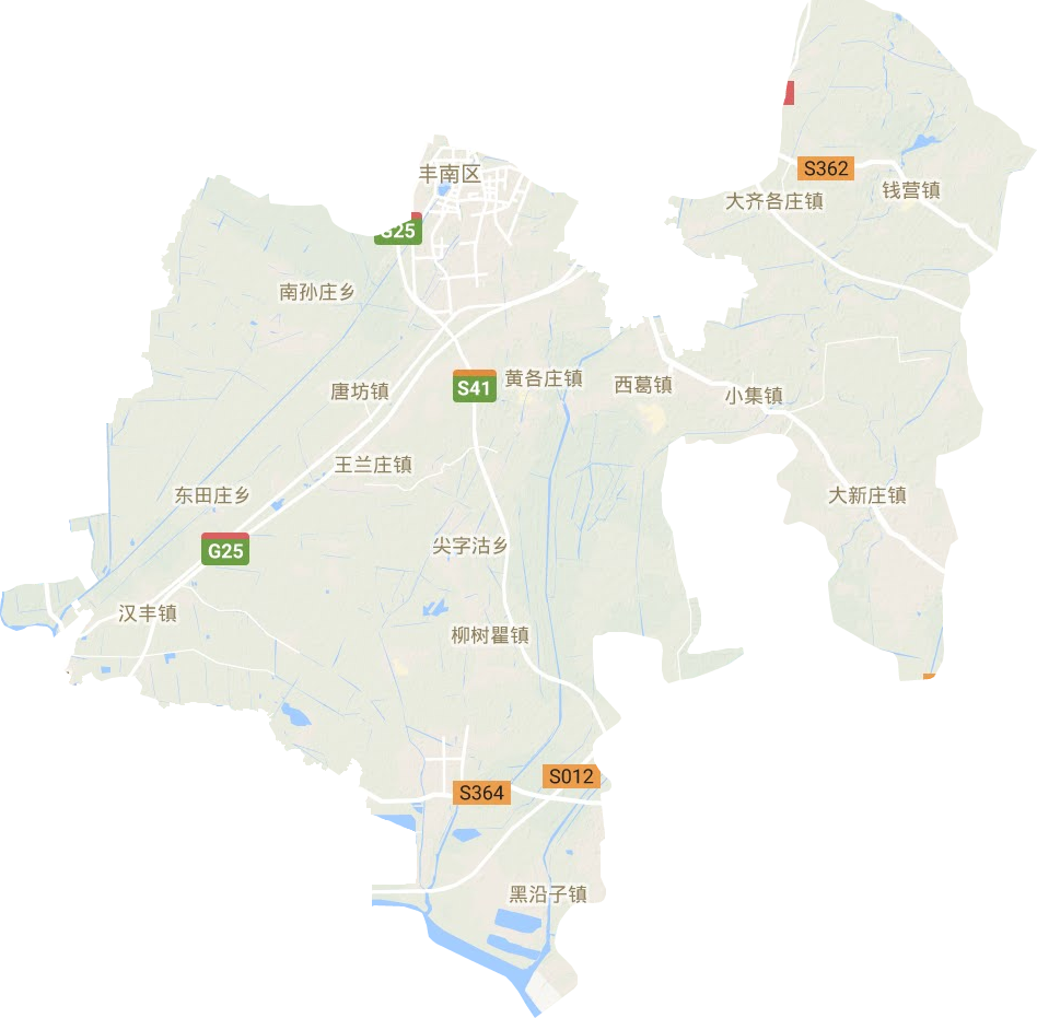 丰南区地形地图