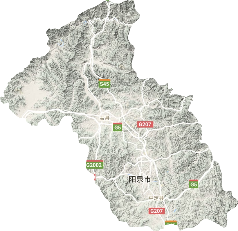 阳泉市地形地图