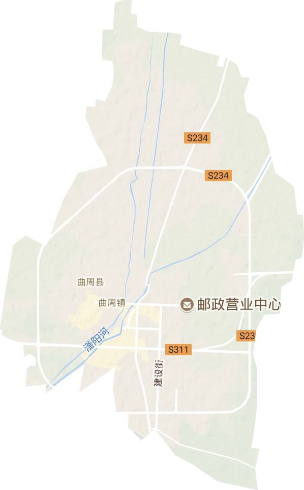 曲周镇地形地图