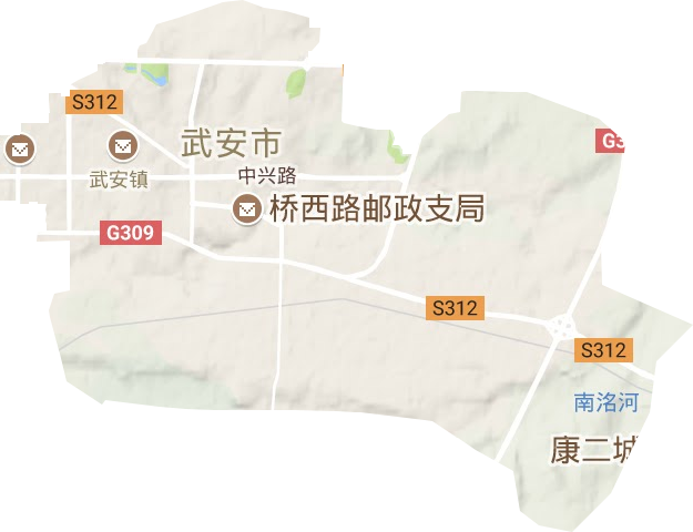 武安镇地形地图