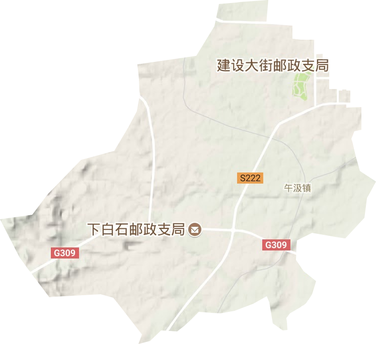 午汲镇地形地图