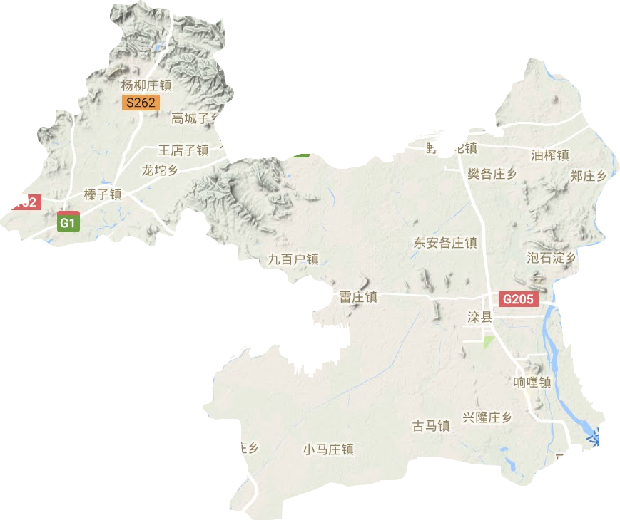 滦州市地形地图