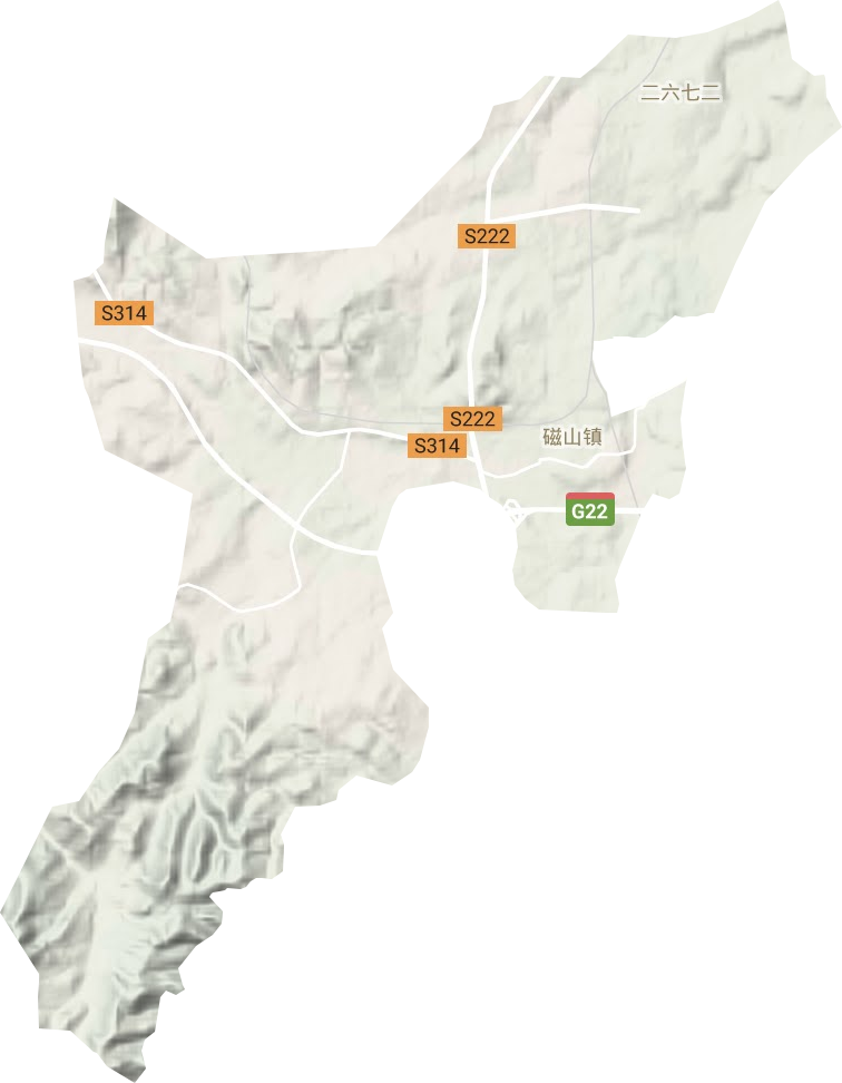 磁山镇地形地图