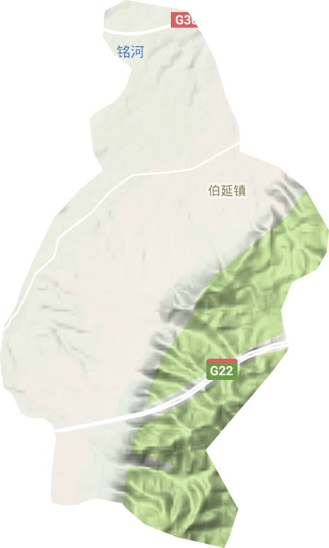 伯延镇地形地图