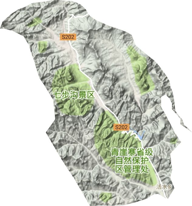 活水乡地形地图