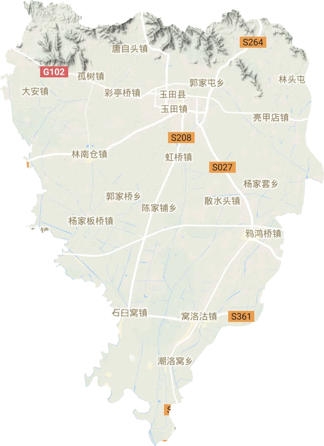 玉田县地形地图