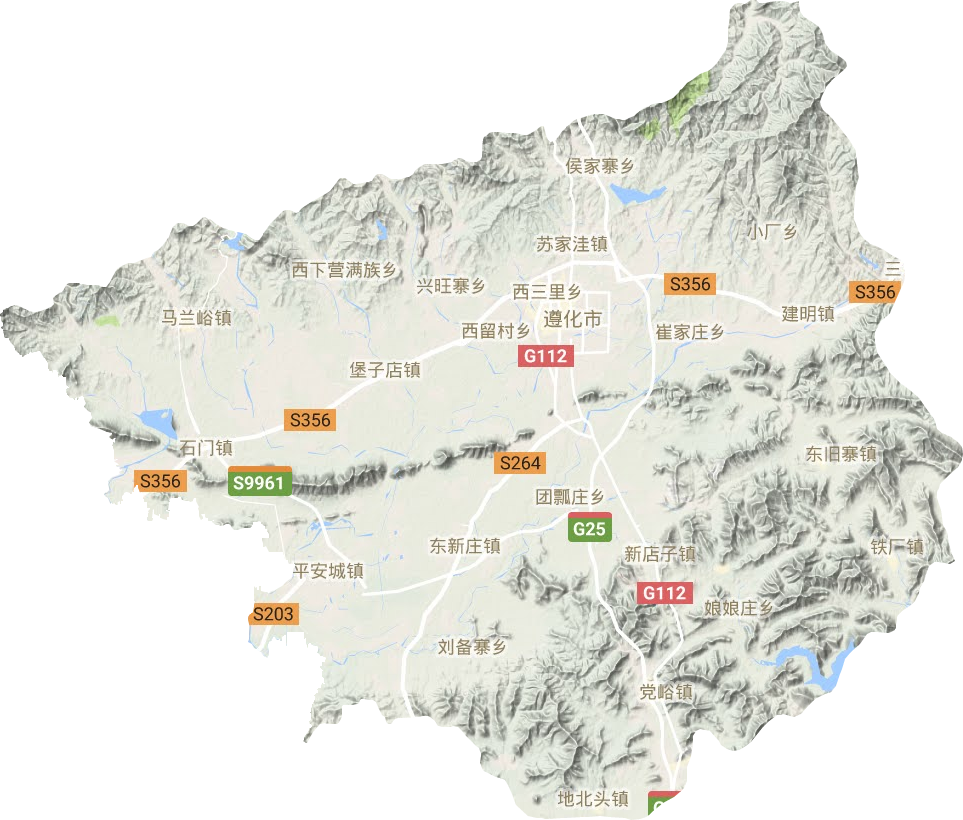 遵化市地形地图