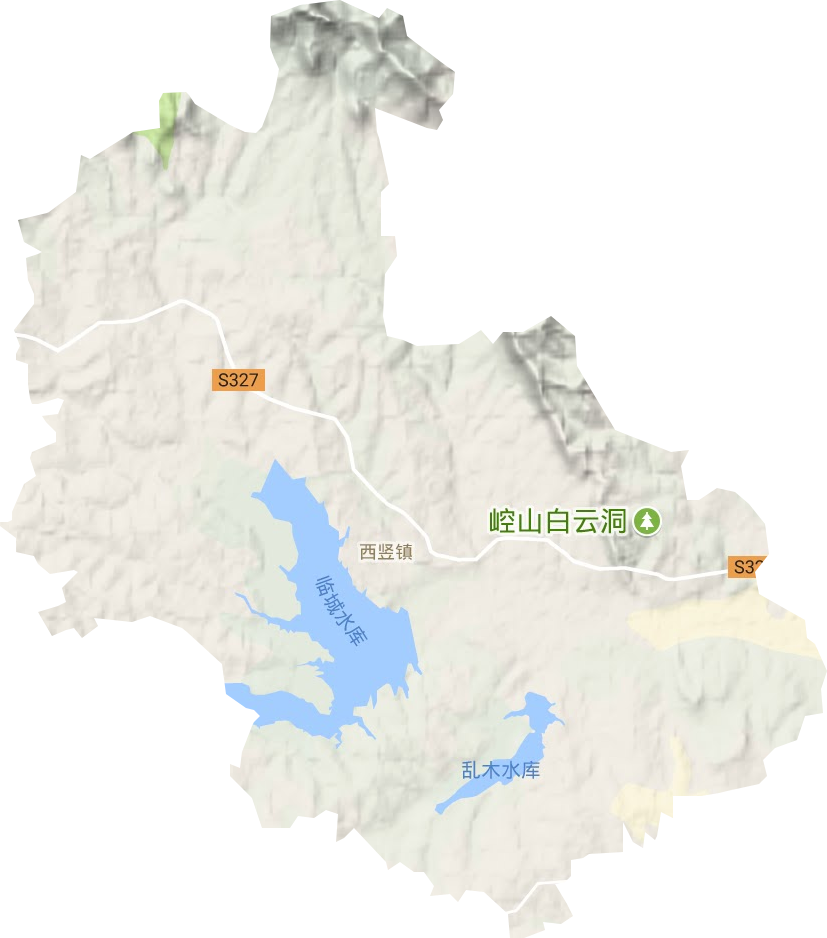 西竖镇地形地图