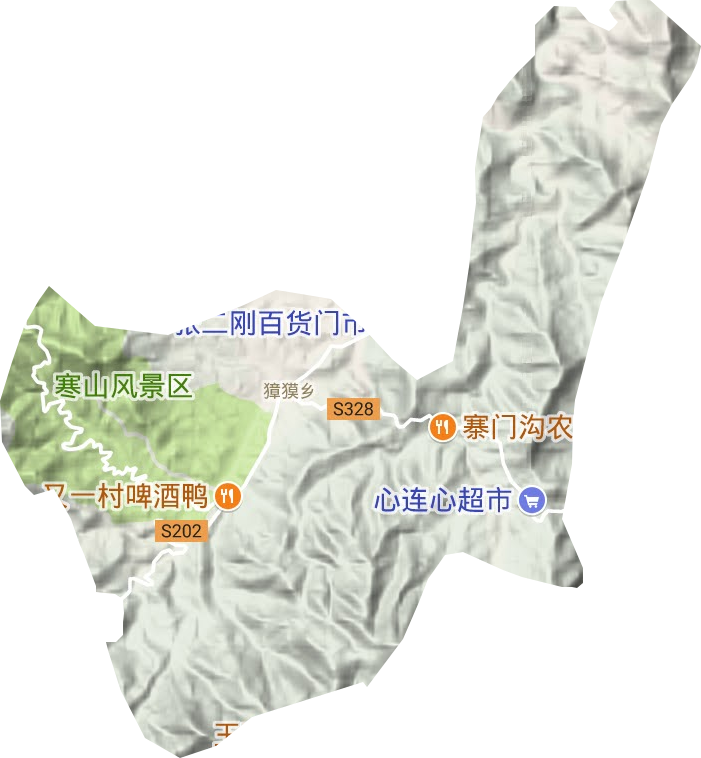 獐獏乡地形地图