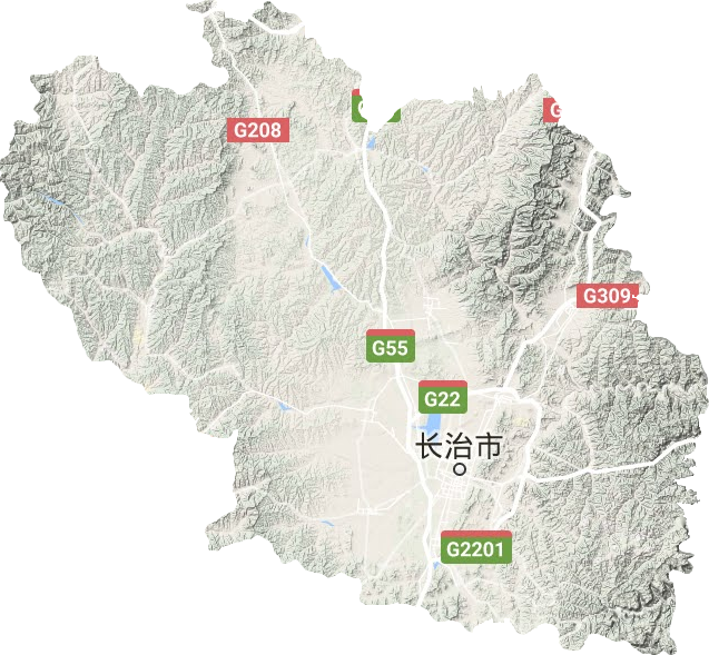 长治市地形地图