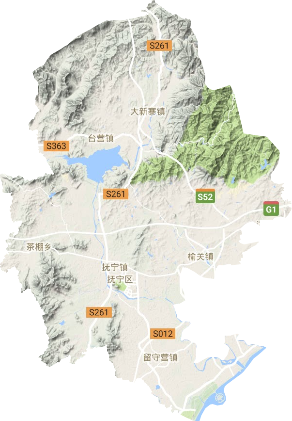 抚宁区地形地图