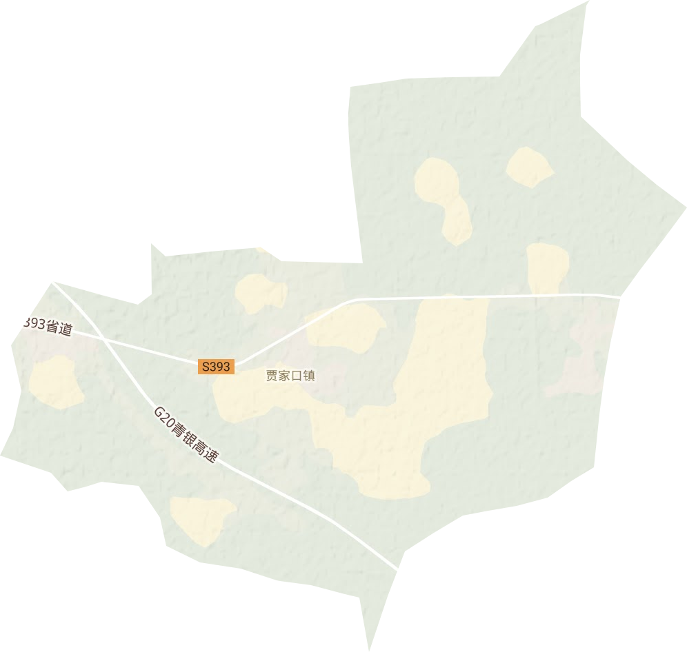 贾家口镇地形地图